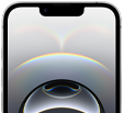 iPhone 16e, all-screen design, Dynamic Island centred near top, thin black display border