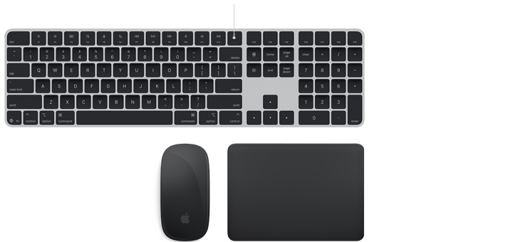 Magic accessories: Black Magic Keyboard with Touch ID, Black Magic Mouse and Black Magic Trackpad