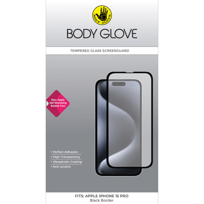 Body Glove Tempered Glass for iPhone  16/15 Plus/ 14 Pro Max