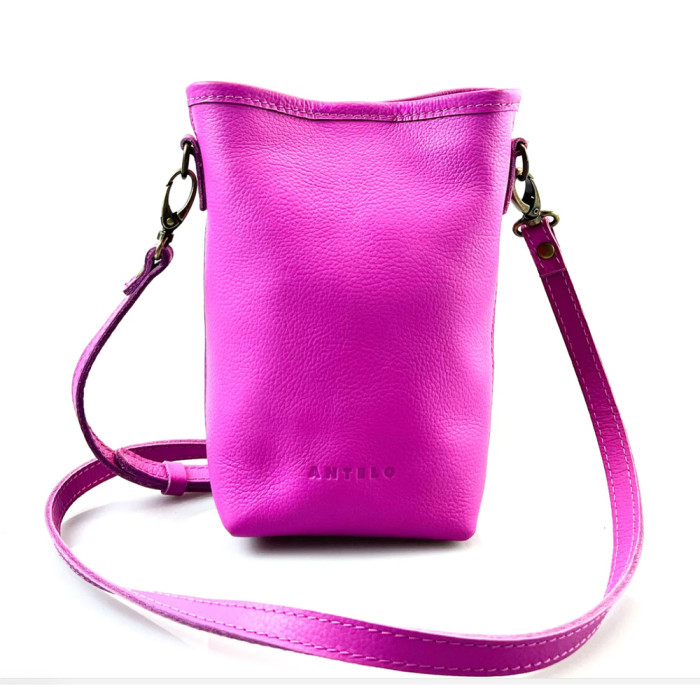 Antelo Suede Mini Bucket Leather Phone Crossbody